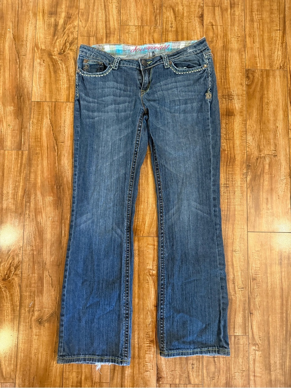DownEast Women's Blue Hot Shot Bootcut Low Rise Jeans Size 8